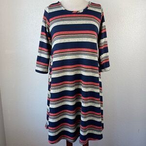 C’Est La Vie Striped Dress Size M EUC